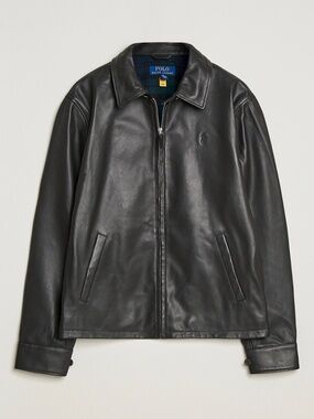 Polo Ralph Lauren Leather Jacket Black Luxury Outerwear